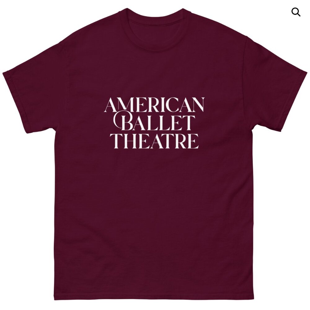 NWT American Ballet Theatre Maroon Logo Tee Size Medium